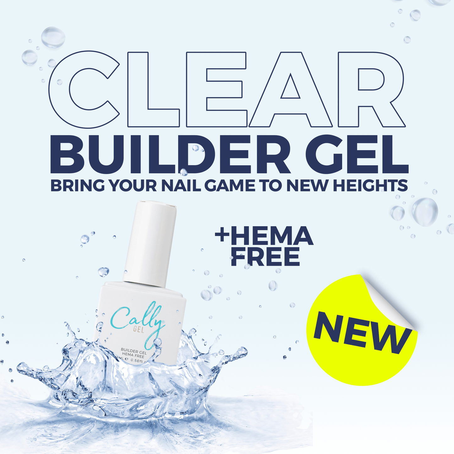 Cally Clear Builder Gel Nail Polish 15ml - HEMA FREE