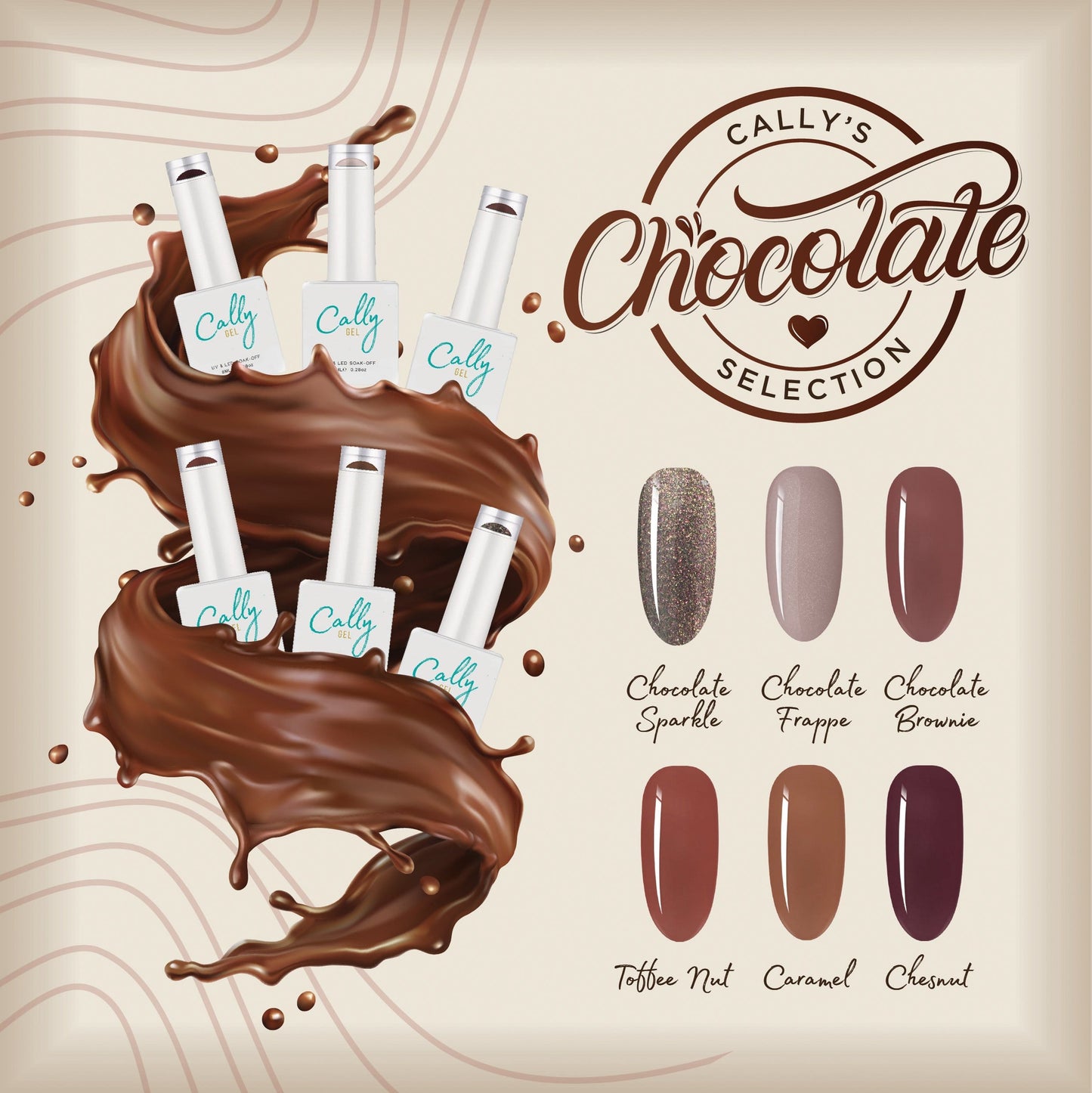 The Cally Gel Chocolate Selection 6 x 8ml