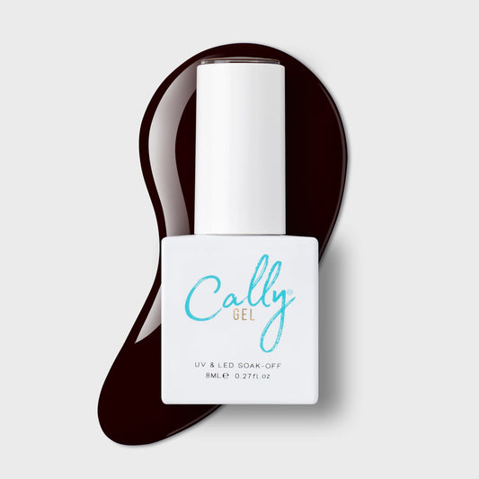 Coffee Bean Cally Gel Nail Polish 8ml Bottle and Colour Sample