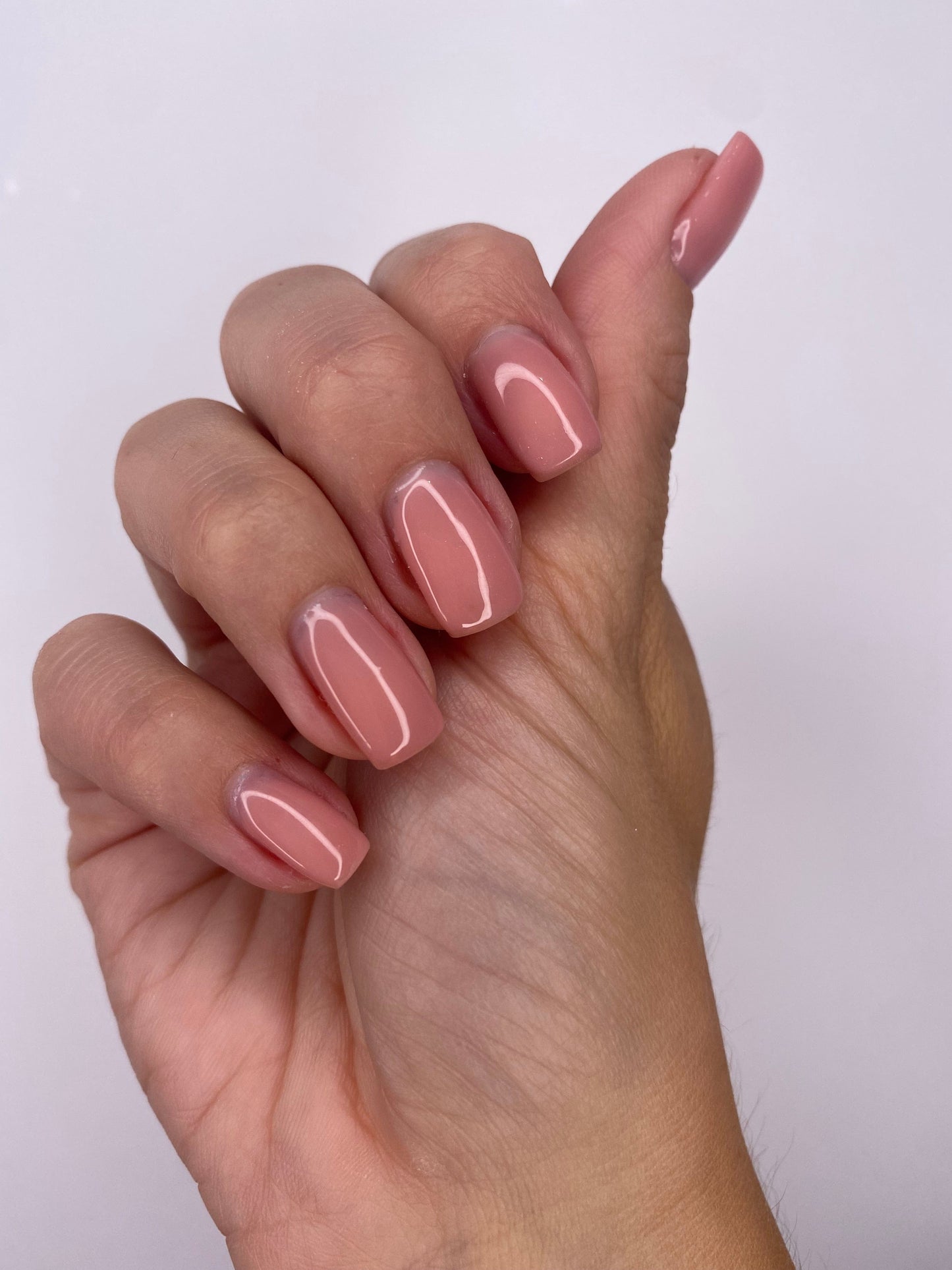 Showing Hand Manicured with Joy Cally Builder Gel Nail Polish