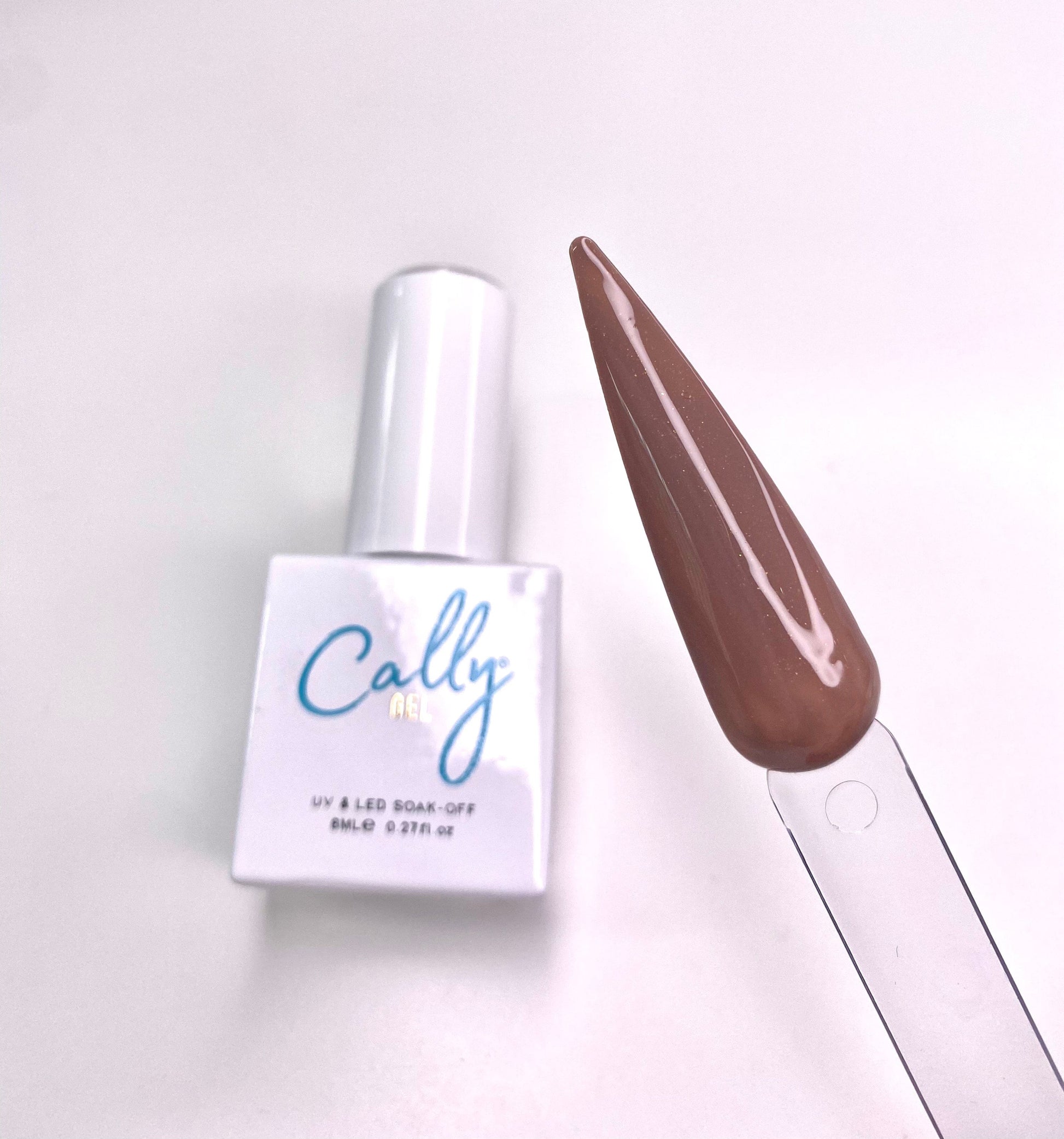 Chocolate Frappe Cally Gel Nail Polish 8ml Bottle & with a Colour Sample