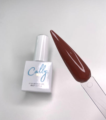 Chocolate Brownie Cally Gel Nail Polish 8ml Bottle & with a Colour Sample